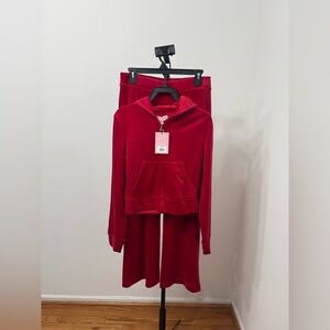 Juicy Couture Coco Red Velour Tracksuit Set